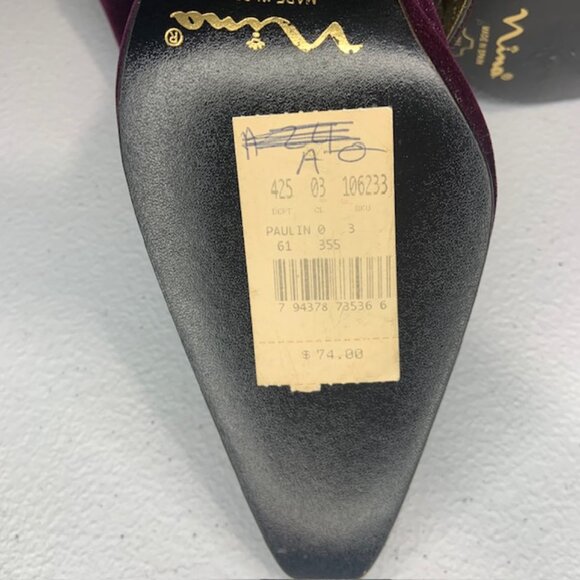 Vintage Nina Purple Velvet & Gold Dark Romance Goth Heels Made in Spain - Size 6 - Picture 8 of 10
